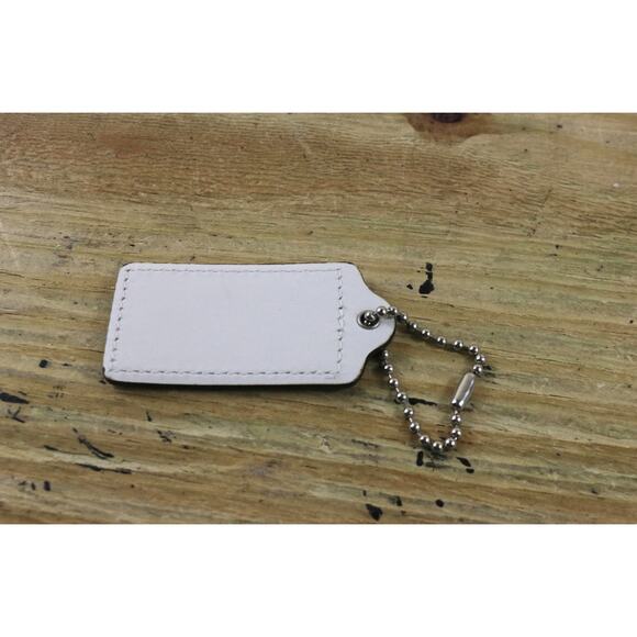 Coach Hang Tag Vintage White Leather Replacement Bag Purse 3" - Picture 4 of 6